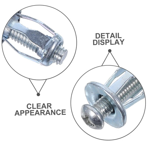 Expansion Screw And Petal Nut Kit For Quick No Fuss Fastening In Home Projects M4 M5 M6 Metal Anchors 35 Piece Hollow Wall Petal Expansion Bolts For Iron Skin And Plasterboard, silver detail view