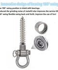 Heavy Duty Bearing Hanger For Yoga Hammock Chair And Playground Use, 1500 Lbs, Anti Rust, 180 Degree Swing with Bearings