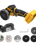 Compact 3 Inch Mini Circular Saw Cuts Metal Wood Tile And Plastic Without The Sweat Features Brushless Motor Two Speed Settings Six Hardened Steel Blades