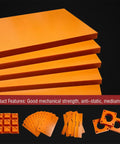 Red Phenolic Resin Sheet 0.5mm Thick 100x150mm Insulation Sheet For ICT IET Test Fixtures Machining Ready 5 Pack Pro Grade Durable Phenolic Plastic Board For DIY And Industrial Projects, stacked orange sheets