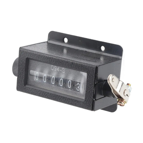 No Sweat Mechanical Hand Clicker, Six Digit Tally Tracker For Inventory And Sports Gear, Built Tough With Easy Rotary Reset showing front view.