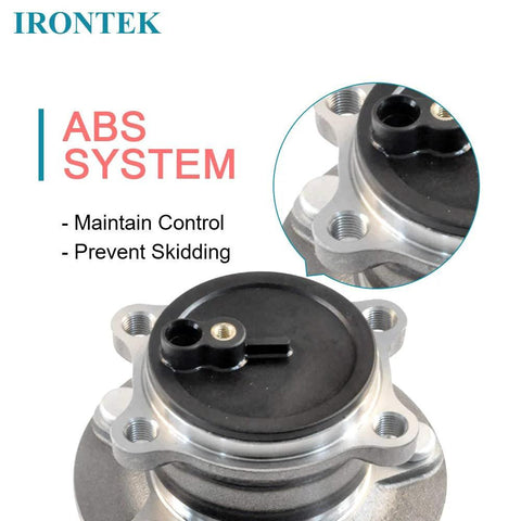 Close-up of rear wheel hub and bearing assembly 512519 for Mazda CX 5 2014 2020 with ABS system for 5 lug FWD installation.