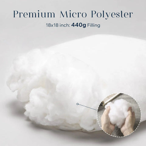 Premium micro polyester filling for Outdoor Pillow Inserts 18x18 Inch Waterproof Striped With Reinforced Piping Pack Of 2.