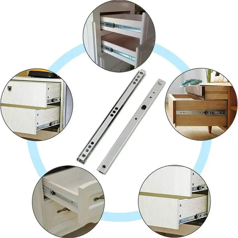 17mm Wide Mini Drawer Slides Two Way Pull Out Rails With Smooth Glide For Kitchen Office And Workshop 214mm Length 1 Pair Drawer Runners Easy Install Durable Metal Hardware