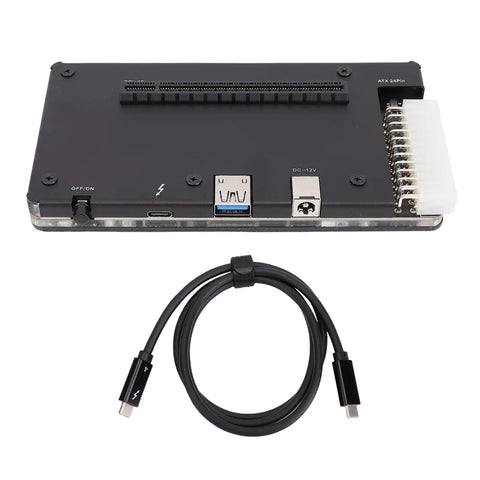 Kick Your Rig Into High Gear With This External Gpu Dock And EGPU Enclosure For Thunderbolt 4, featuring PCIe x16 slot and cable.