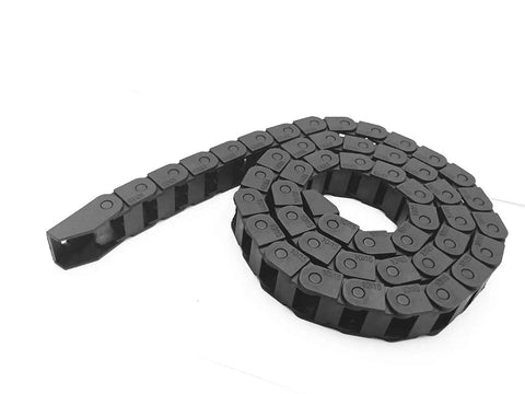 Black Reinforced Nylon Drag Chain Cable Carrier For CNC Machines, Built Tough, 1 Meter Length, R18 Bend Radius, extended view
