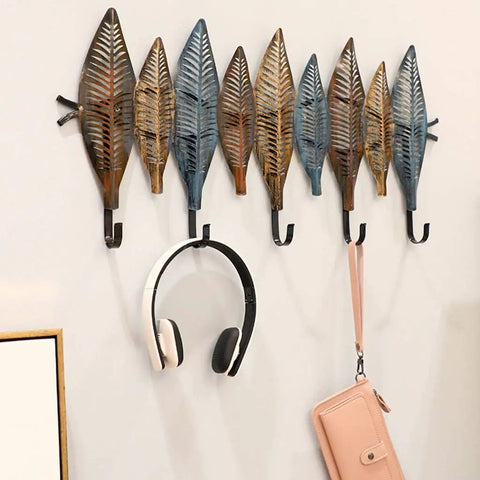 Hella Sturdy Wall Mounted Coat Rack With Reinforced Hooks For Clothes Hats And Robes Totally Multipurpose Entryway Organizer Keeps Your Gear Neatly Arranged For Home Use with decorative leaf design