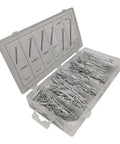 555 Piece Zinc Plated Cotter Pin Assortment Kit With R Clips Hair Pins For Automotive Repair Tractor Accessories And Small Engine Maintenance Heavy Duty Fasteners Set Durable Must Have Gear For Quick Fixes, clear case