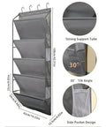 Heavy Duty Over The Door Shoe Organizer Multi Pocket Space Saving Closet Hanger For Sneakers Slippers Socks Sturdy Fabric Storage Rack No Drill Installation with strong support and side pocket design.