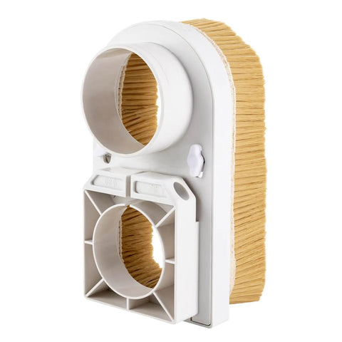80Mm Spindle Dust Shoe For CNC Routers With Nylon Bristle Brush Universal Dust Cover, waterproof ABS, angled side view