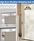 Wedge-shaped door weather-stripping seal for door frame, white, 118 inches long, foam draft stopper