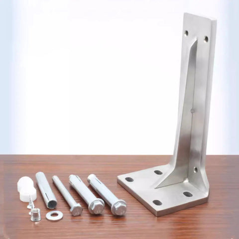 Heavy Duty Stainless Steel Wall Mount Shelf Brackets Built Like A Tank For 90 Degree Corner Support Comes Fully Loaded With Mounting Screws.