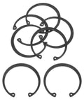 Five Pack Internal Retaining Ring Circlip Set 2.52 Inch Outer Diameter 2.25 Inch Inner Hole 0.08 Inch Thick 65Mn Spring Steel With Black Oxide Finish For Grooved Shafts And Studs