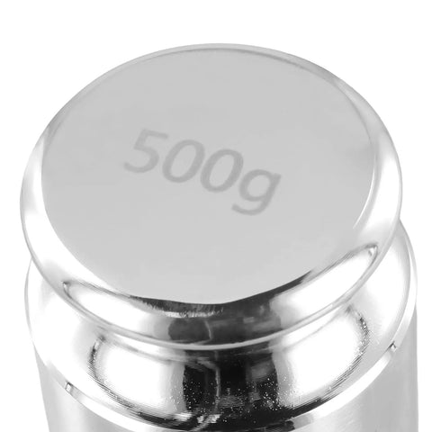 Close-up of 500g weight from 12 Piece Calibration Weights Set With Tweezers And Storage Box Pro Grade High Precision Steel Weights For Digital Scales