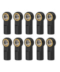10 Pcs Metal Link Rod End M4 Ball Joint Heads For RC Crawler Cars, 3mm Ball Hole, 22mm Total Length, 4mm Thread Hole, Heavy Duty One Tenth Scale Upgrade, Black Finish, Fits All One Tenth RC Cars, Trucks, Buggies And Crawlers; black metal rod ends