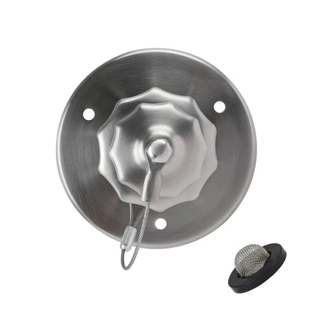 Heavy Duty All Metal RV City Water Inlet With Check Valve For Camper Motorhome Trailer And Marine Use Stainless Steel Water Fill Inlet Replacement Rugged RV Water Connection With Dust Cap, stainless wall mount