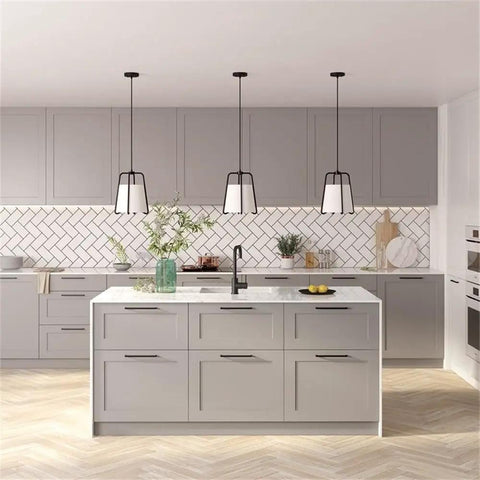11 Inch Wide Pendant Light With Blackened Bronze Outer Frame And White Fabric Shade, Dope Modern Kitchen Island Lighting