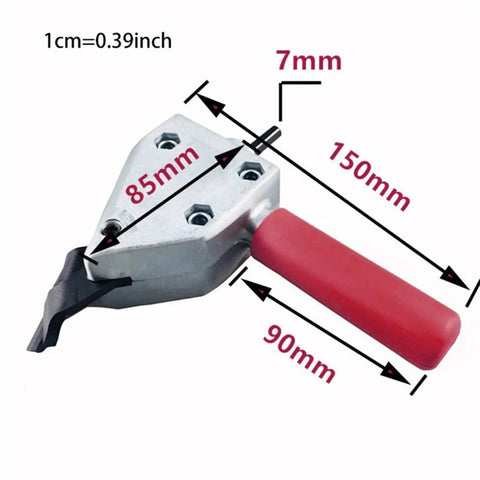 Heavy Duty Electric Sheet Metal Shears And Wire Nibbler Attachment For Cordless Drills High Carbon Steel Cutter Tool dimensions and design.