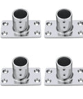 Beefy Heavy Duty Marine Grade 316 Stainless Steel Hand Rail Bases For Seven Eighths And One Inch Tubes With 90 Degree Rectangular Fittings