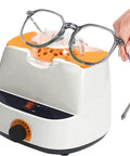 Heavy Duty Optical Frame Warmer And Hot Air Eyeglasses Heater Featuring 550W Ceramic Heating, with eyeglasses being adjusted.