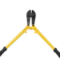 18 Inch Heavy Duty Bolt Cutter With Forged Steel Jaws And A Beefy Ergonomic Rubber Grip For Easy Leverage And Quick Cuts Through Chain Wire Bolts Rivets Fencing And Medium Padlocks, front view