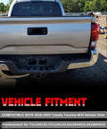 Rear bumper end caps for Toyota Tacoma, chrome finish, pair; compatible 2016–2023, without parking sensor holes
