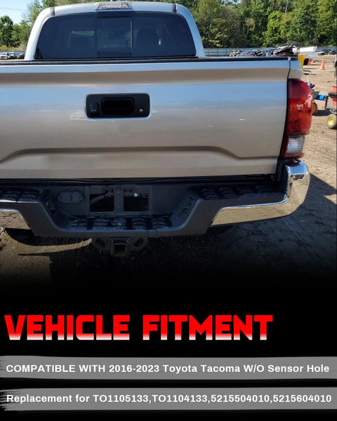 Rear bumper end caps for Toyota Tacoma, chrome finish, pair; compatible 2016–2023, without parking sensor holes
