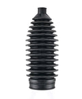 Front view of black rubber boot from Steering Rack And Pinion Tie Rod Boots Replacement Kit For Buick Enclave Cadillac Escalade Chevrolet Avalanche Suburban Silverado 1500 GMC Sierra 1500 2pc Set Beefy Rubber Bellows Guards Against Dirt Water Debris