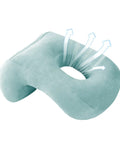 Velvet Donut Desk Nap Pillow Cushion With Velvet Fabric, Soft Donut Shaped Pillow For Face Down Sleepers with air flow arrows, 32 cm