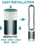 Easy installation of Replacement Filter For Dyson TP01 TP02 TP03 BP01 AM11 Tower Purifier Pure Cool Link with product image.