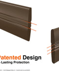 Premium Furniture Edge Corner Protectors For Baby Proofing Kids Rooms showing coffee brown corner guards with a patented design.