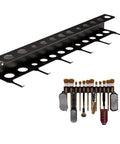 Heavy Duty Wall Mount Brush Holder and Tool Hanger Rack for Garage Detailing Organizer with Mounting Hardware Holds 12 Brushes and Hooks