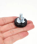 Close-up of 12 Pack T Nut Leveling Feet For Cabinets And Desks, Adjustable Furniture Levelers with Carbon Steel and PP Material