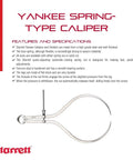 Yankee Style Spring Type Outside Calipers With Flat Legs And Quick Spring Nut, 12 Inch Capacity for precise measuring