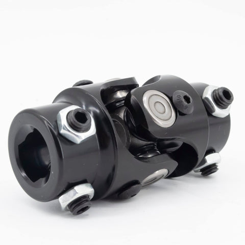 Three Quarter Inch Double D Steering Shaft Universal Joint Built Tough With Powder Coated Black Finish, Three And One Quarter Inch Overall Length