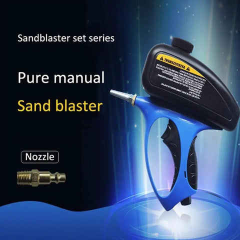 Heavy Duty Pneumatic Sandblaster And Airless Paint Sprayer with manual nozzle design for rust removal and surface prep.
