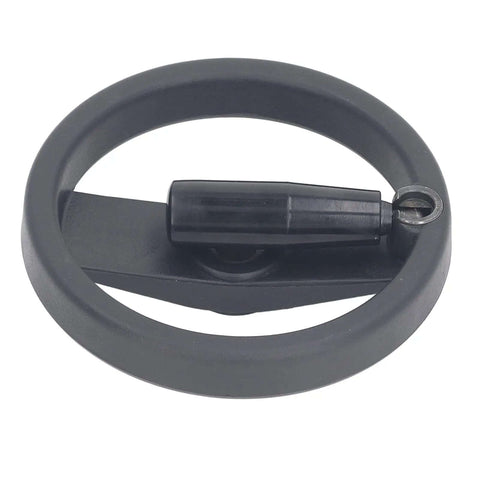 Plastic Lathe Hand Wheel 160 Mm With Revolving Handle 16 Mm Mounting Hole Round Design For Milling Machine