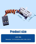 Tiny But Mighty 9mm Micro Linear Servo Dual Pack with JR plug dimensions 21.4x15.2x6.0mm