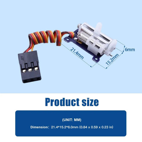 Tiny But Mighty 9mm Micro Linear Servo Dual Pack with JR plug dimensions 21.4x15.2x6.0mm