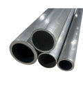 Close-up of four stacked 3/4 NPS Schedule 40 304 stainless steel pipes 34 inch long 1.050 inch outside diameter 0.113 inch wall weldable.