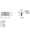 10 Pack Beefy 5/16-18 Spot Weld Nuts Double Tab Center Hole Low Carbon Steel Heavy Duty Fasteners For Car Shops And Backyard Builds Zero Hassle Fit Guaranteed dimensions illustration with size references labeled A, B, C, E, F.