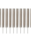 Ten Piece Pin Punch Set For Watch Bands And Links 0.7mm 0.8mm 0.9mm 1.0mm with textured silver handles on display