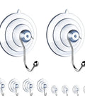 10 Pack Suction Cup Hooks Set In Three Sizes Clear PVC With Stainless Steel Removable And Reusable Waterproof Hangers