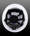 Inside view of Full Brim Hard Hat With Six Point Ratchet Suspension All Day Comfort OSHA Safety Helmet Lightweight Durable HDPE Construction Hat