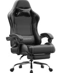 Ergonomic Gaming Chair With Massage Lumbar, Footrest, And 2D Linkage Armrests For Pro All Day Comfort, Supports Up To 330 Lbs, Black