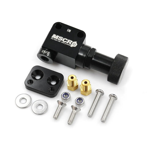 Universal Adjustable Billet Aluminum Knob Proportioning Valve Kit With Bracket for Under Floor Master Cylinders parts display