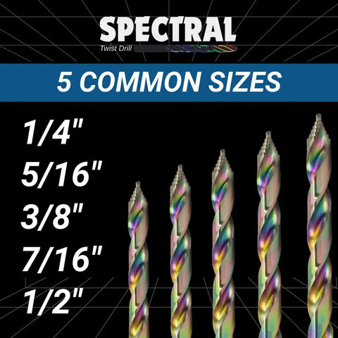 Stepped Point HSS Drill Bit Set One Quarter To One Half Inch In Pouch Case with multi color finish in five common sizes