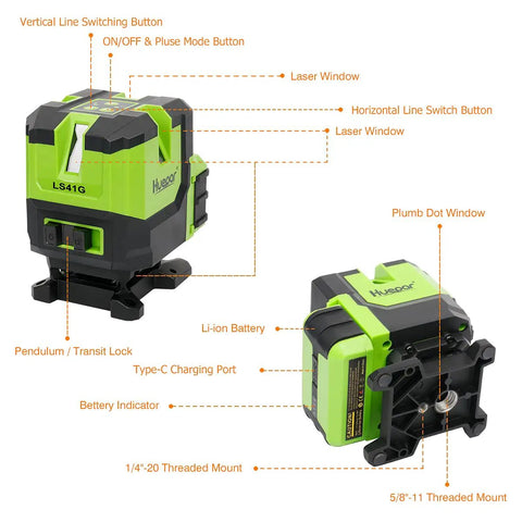 Pro Grade Multi Line Laser Level With Four Vertical Lines And A 360 Degree Horizontal Floor Line Self Leveling Green Cross Line