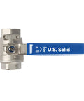U.S. Solid 3/4 in stainless steel ball valve with blue lever handle