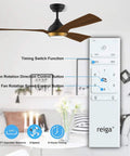 52 Inch Gold Boho Ceiling Fan With Dimmable LED Light, Quiet DC Motor, 6 Speed, Timer, Remote, App Control, Alexa and Google Home Compatible, fan remote with controls